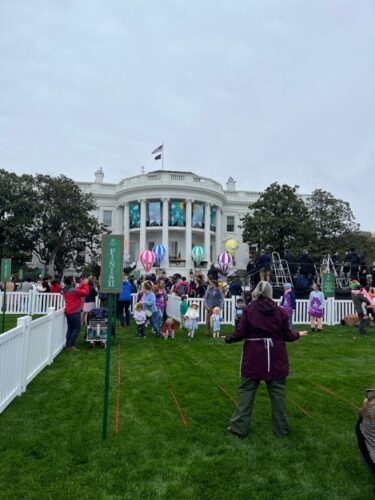 Children participate at the White House Sensory Hour Egg Roll