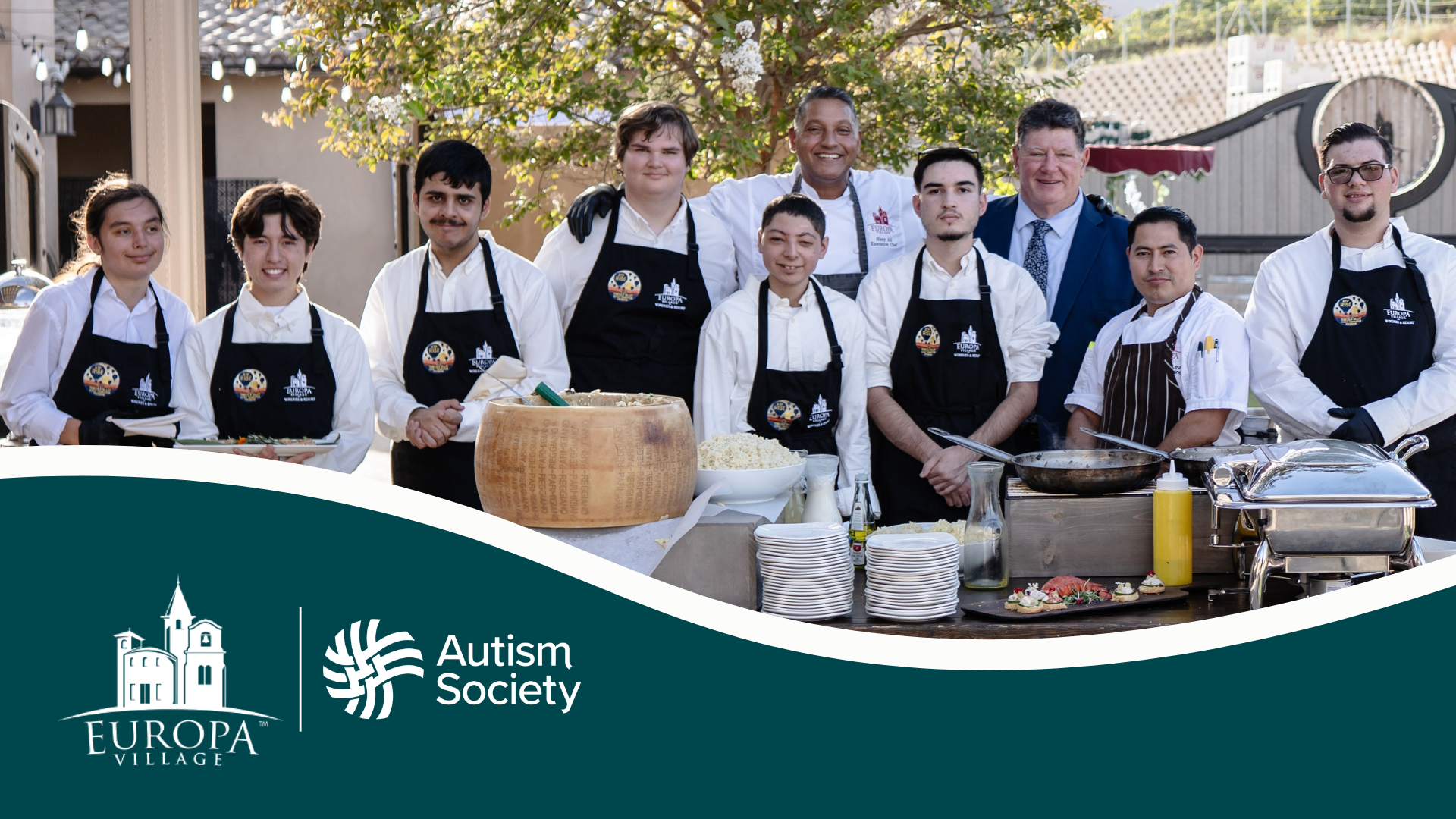 Chef Hany Ali, Joe Joyce and students from the WorkAbility program